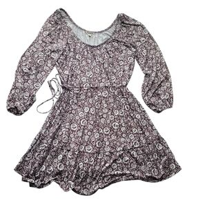 Boden Scooped Tiered Mini Dress 14 Long